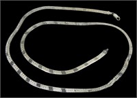 Sterling silver 30" patterned serpentine necklace,