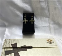 Nouveau1910 18k &.925 Byzantine Cross Earrings