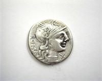 135 BC Marcus Minucius Rufus XF Denarius