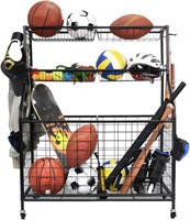 Garage Sports Equipment Organizer  Ball Rack