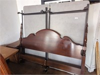 King bed frame with beautiful headboard and split