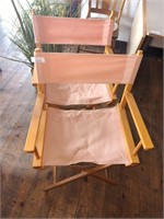 2 folding director's chairs