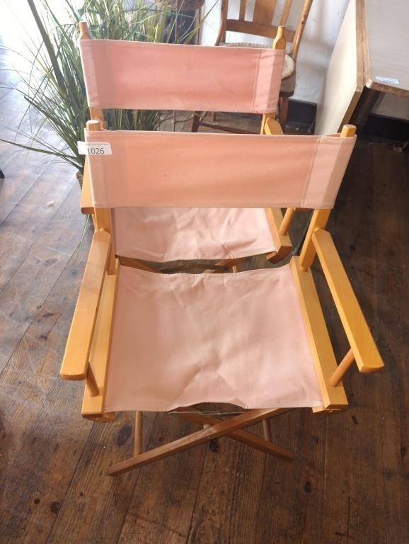 2 folding director's chairs