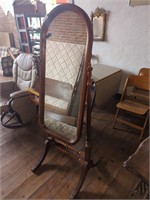 Antique standing full size swivel mirror