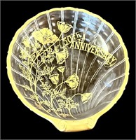 Gold Embellished Glass 50th Anniversary