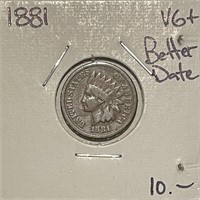US 1881 Indian Cent - Better Date