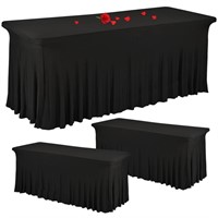 FM5515  YMHPRIDE Spandex Tablecloth 6ft Pack 3 Bla