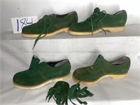 SUNDIAL GREEN SUEDE SHOES (2 PAIR)