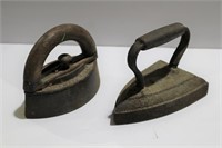 Two Old Cast Iron Irons