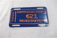 Blue 1982 Vancouver license plate