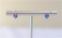 Tanzanite heart earrings