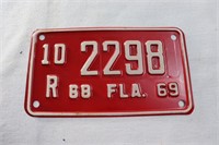 Red 1960's FL license plate