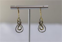Pair of diamond loop earrings