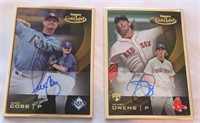 2 signed baseball cards