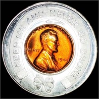 1949 Lincoln Wheat Good Luck Penny GEM BU RED