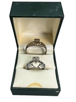 2 Sterling Celtic Claddagh Rings