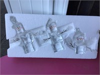 3 SNOWMAN CHRISTMAS ORNTMENTS