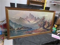 NO SHIPPING- Vintage Signed Print 51" x 26&3/4"