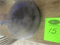Glass Cheese Tray & 4 Matching Plates