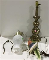 Ceramic bird and lamps