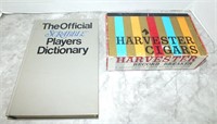 HARVESTER CIGAR BOX & SCRABBLE DICTIONARY