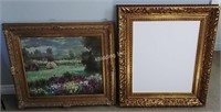 Large Gold Tone Frames w/ 1 Painting - BB2