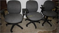 Gray Upholstered Swivel Office Chairs