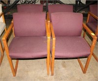 Burgundy Upholstered Waiting Room Chairs