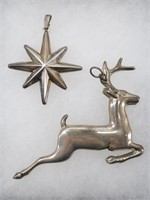 (2) Sterling Christmas Ornaments