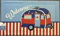 TrueLiving Patriotic Camper Rubber Doormat 18x30