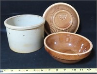 (2) Crock Bowls and Crock