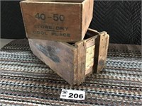 2 OLD WOOD BOXES