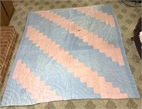 Handmade quilt 64 1/2”x 74”,  has a hole that