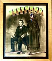 "The Happy Couple" 24x20 Antique photo/collage