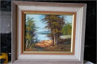 framed oil painting on canvas, signed
