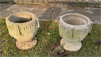 2 matching concrete planters