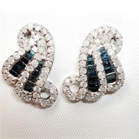 Certified 14K Blue Diamond Diamond(2ct) Earrings