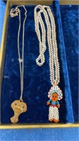 Vintage - ET necklace & beaded Indian necklace -