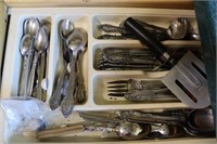 Kitchen Mixed Flatware, Measuring Cups Etc.