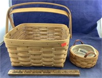 Pair Of Clean Longaberger Baskets/Plastic Liners