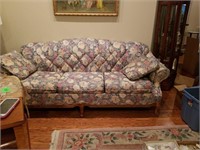 Floral couch with pillows- some wear