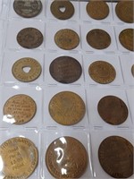Lot of 20 Various Brass Tokens w/ Adv.