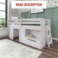 Max & Lily Loft Bed Twin Size  Solid Wood