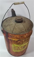 Vintage 5 Gal Gasoline Tin