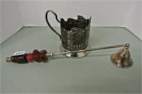 Ornate Candle Snuffer & Pewter Mug Holder
