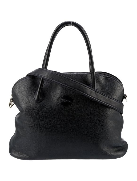 Longchamp Blue Leather Top Handle Bag