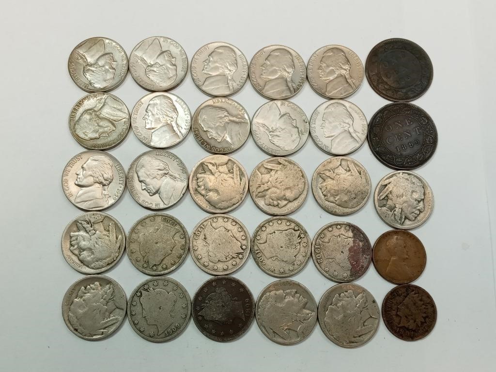 OF) lot of assorted coins