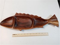 F4) Genuine Monkey-Pod Wood Fish Tray 20"