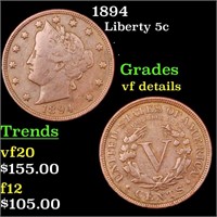 1894 Liberty 5c Grades vf details