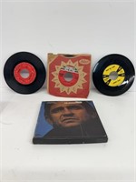 Johnny Cash 45 records and stero tape